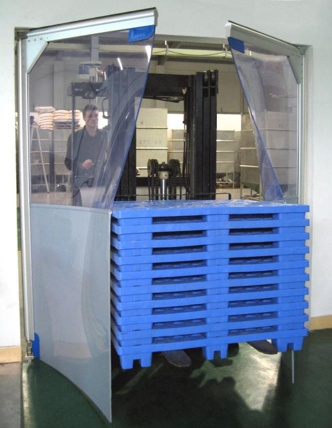 Flexible PVC swing doors and crash doors for